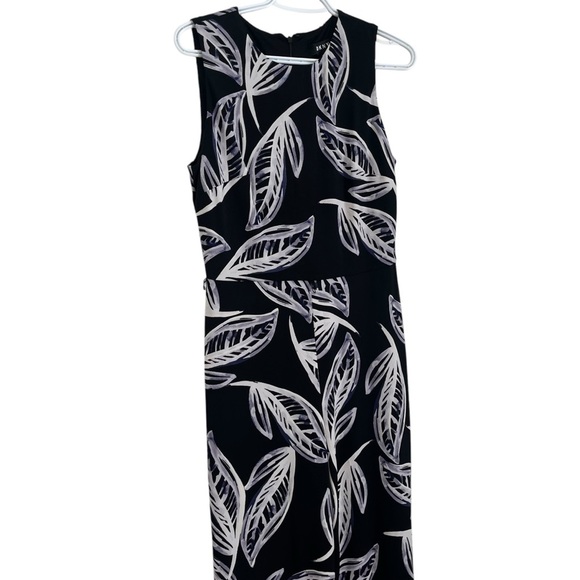 DKNY printed leaf sleeveless jumpsuit romper zip stretch summer women’s 8 medium - Picture 7 of 16